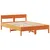 Produktbild 8 för Säng med bokhylla utan madrass vaxbrun 140x190cm massiv furu