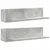 Produktbild 2 för Vägghyllor 2 st betonggrå 75x16,5x16,5 cm konstruerat trä