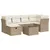Produktbild 2 för Matgrupp för trädgården med dynor 7 delar beige konstrotting