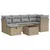 Produktbild 2 för Matgrupp för trädgården med dynor 7 delar beige konstrotting