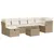 Produktbild 2 för Matgrupp för trädgården med dynor 8 delar beige konstrotting