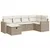 Produktbild 2 för Soffgrupp för trädgården med dynor 6 delar beige konstrotting