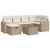 Produktbild 2 för Matgrupp för trädgården med dynor 7 delar beige konstrotting