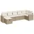 Produktbild 2 för Matgrupp för trädgården med dynor 7 delar beige konstrotting