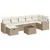 Produktbild 2 för Matgrupp för trädgården med dynor 8 delar beige konstrotting