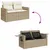 Produktbild 9 för Matgrupp för trädgården med dynor 7 delar beige konstrotting