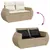 Produktbild 8 för Soffgrupp för trädgården med dynor 6 delar beige konstrotting
