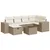 Produktbild 2 för Matgrupp för trädgården med dynor 7 delar beige konstrotting