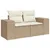 Produktbild 5 för Soffgrupp för trädgården med dynor 9 delar beige konstrotting