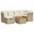 Produktbild 2 för Matgrupp för trädgården med dynor 7 delar beige konstrotting