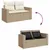 Produktbild 10 för Soffgrupp för trädgården med dynor 9 delar beige konstrotting
