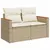 Produktbild 4 för Soffgrupp för trädgården med dynor 6 delar beige konstrotting