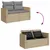 Produktbild 7 för Matgrupp för trädgården med dynor 7 delar beige konstrotting