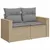 Produktbild 3 för Loungegrupp för trädgården m. dynor 11 delar beige konstrotting