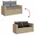 Produktbild 10 för Matgrupp för trädgården med dynor 8 delar beige konstrotting