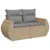 Produktbild 3 för Loungegrupp för trädgården m. dynor 11 delar beige konstrotting