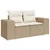 Produktbild 5 för Soffgrupp för trädgården med dynor 9 delar beige konstrotting