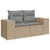 Produktbild 5 för Loungegrupp för trädgården m. dynor 11 delar beige konstrotting