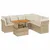 Produktbild 2 för Matgrupp för trädgården med dynor 7 delar beige konstrotting