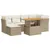 Produktbild 2 för Matgrupp för trädgården med dynor 7 delar beige konstrotting