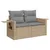 Produktbild 3 för Loungegrupp för trädgården m. dynor 11 delar beige konstrotting
