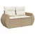 Produktbild 5 för Loungegrupp för trädgården m. dynor 11 delar beige konstrotting