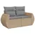 Produktbild 5 för Loungegrupp för trädgården m. dynor 11 delar beige konstrotting