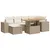 Produktbild 2 för Matgrupp för trädgården med dynor 7 delar beige konstrotting