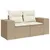 Produktbild 7 för Matgrupp för trädgården med dynor 7 delar beige konstrotting