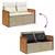 Produktbild 9 för Soffgrupp för trädgården med dynor 5 delar beige konstrotting