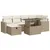 Produktbild 2 för Matgrupp för trädgården med dynor 7 delar beige konstrotting