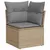 Produktbild 4 för Matgrupp för trädgården med dynor 7 delar beige konstrotting