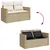 Produktbild 7 för Soffgrupp för trädgården med dynor 6 delar beige konstrotting