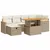 Produktbild 2 för Matgrupp för trädgården med dynor 8 delar beige konstrotting