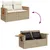 Produktbild 8 för Matgrupp för trädgården med dynor 8 delar beige konstrotting